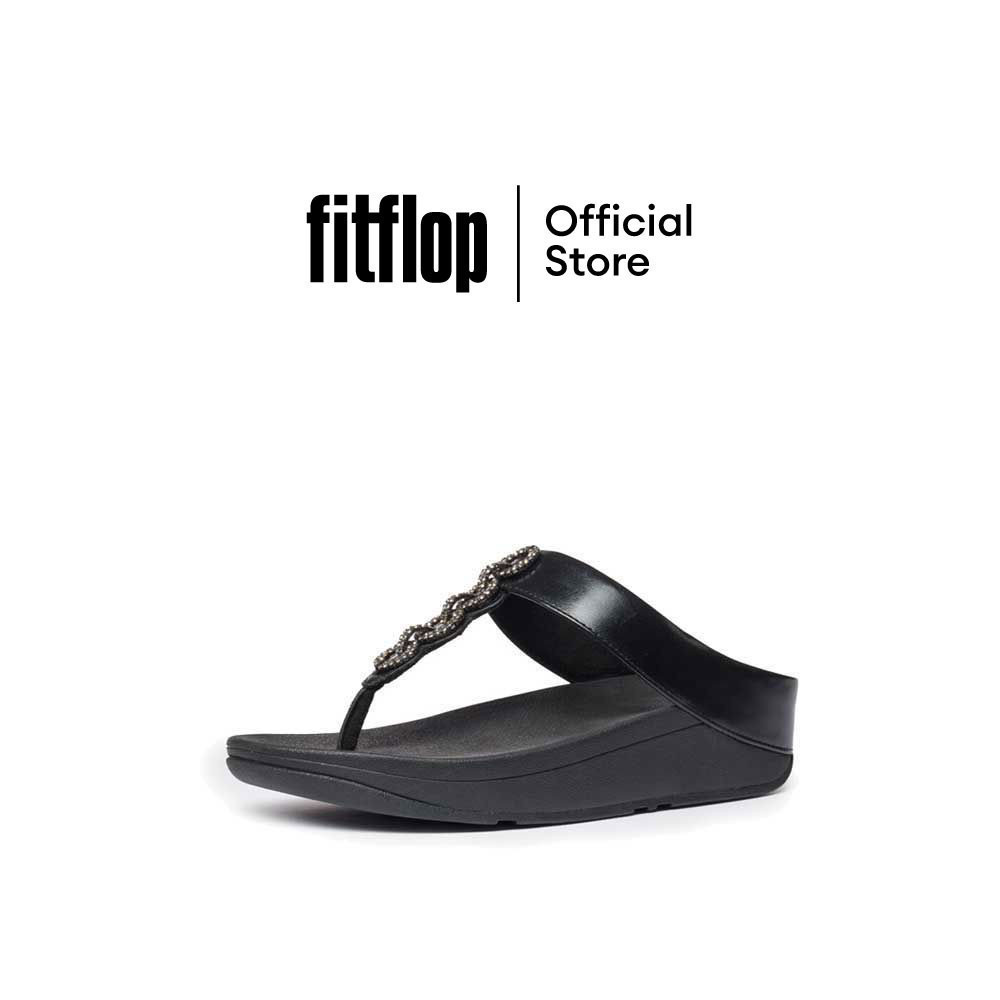 FITFLOP COMM-FINO SPARKLE TOE-THONGS รองเท้าแตะแบบหูหนีบผู้หญิง รุ่น CC6-090 สี ALL BLACK