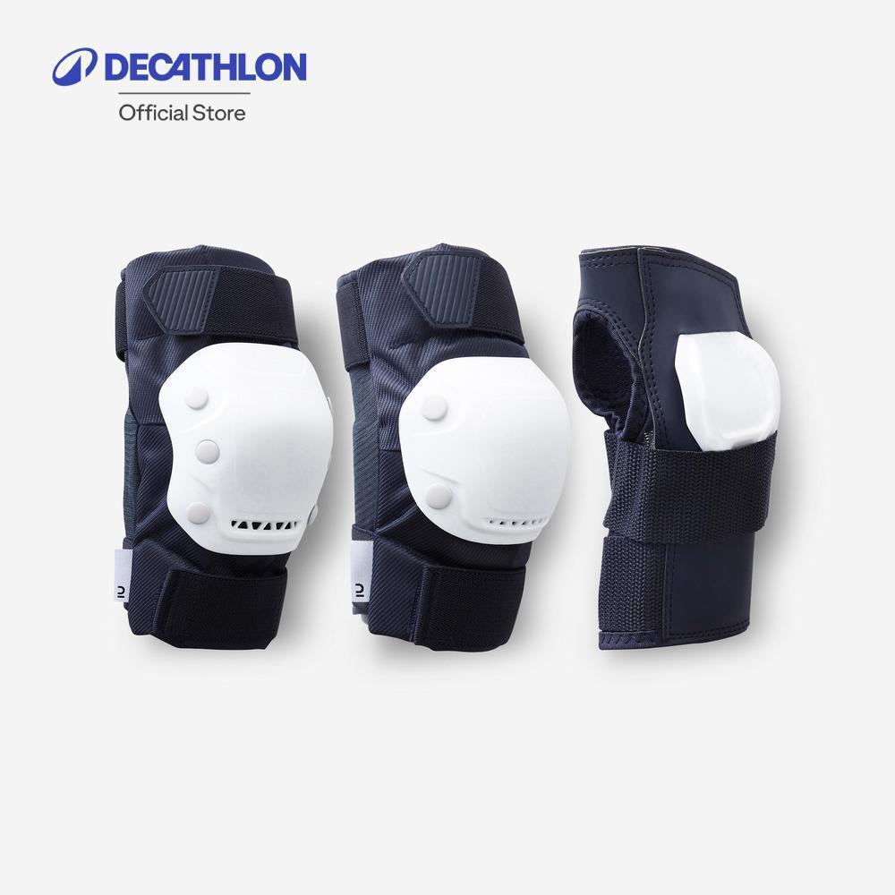 Decathlon Adult 2 X 3-Piece Inline Skate Protection Set Fit500 ชุดป้องกันอินไลน์สเก็ตผู้ใหญ่ รุ่น Fit500 - Dark Blue
