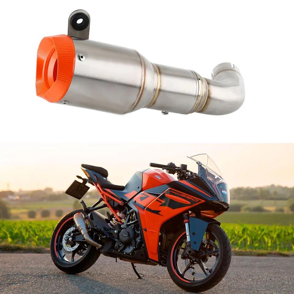 EM ท่อไอเสียรถจักรยานยนต์พร้อมท่อเชื่อมแบบสวม สำหรับ KTM RC390 2022-2024 RC 390 ท่อไอเสีย RC390 Mufl
