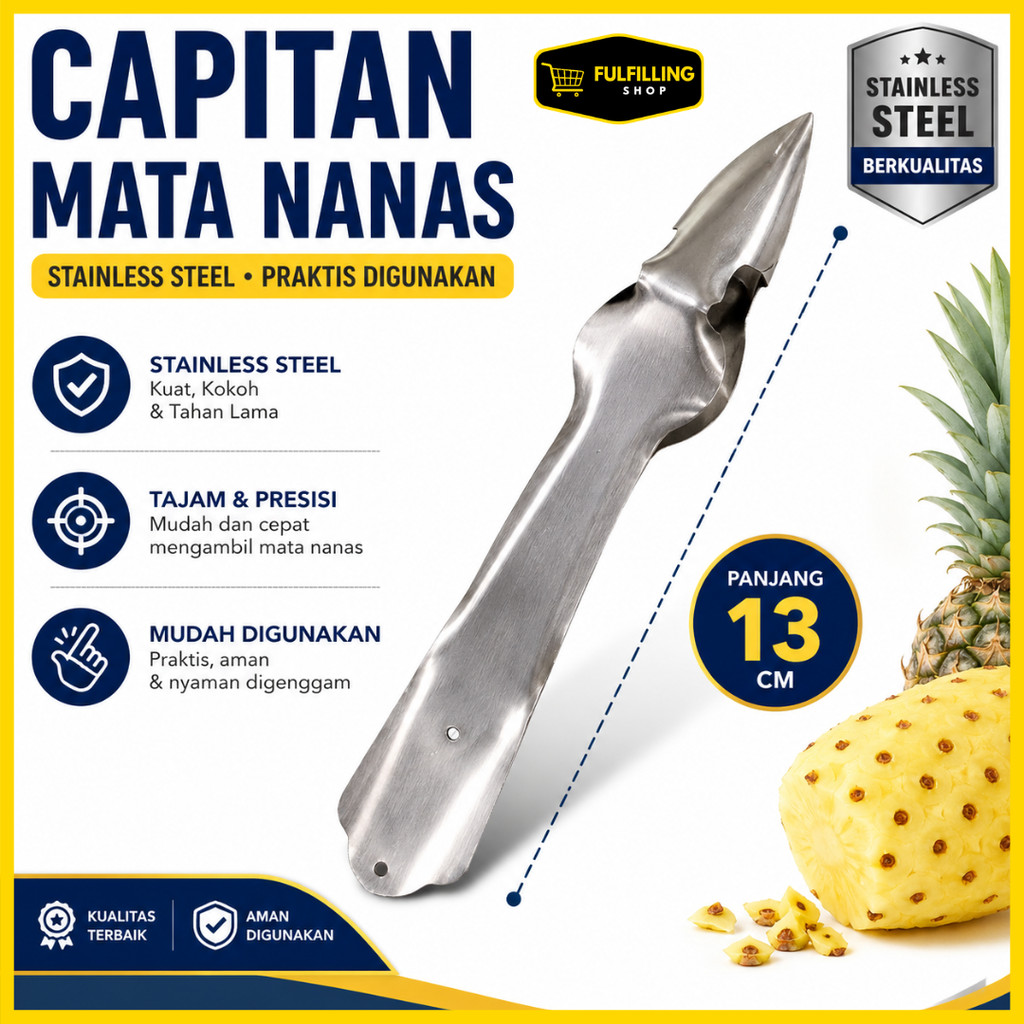 MATA PINEAPPLE EYE CLAMP สแตนเลส Sharp Pineapple Eye Peeler ป้องกันสนิม