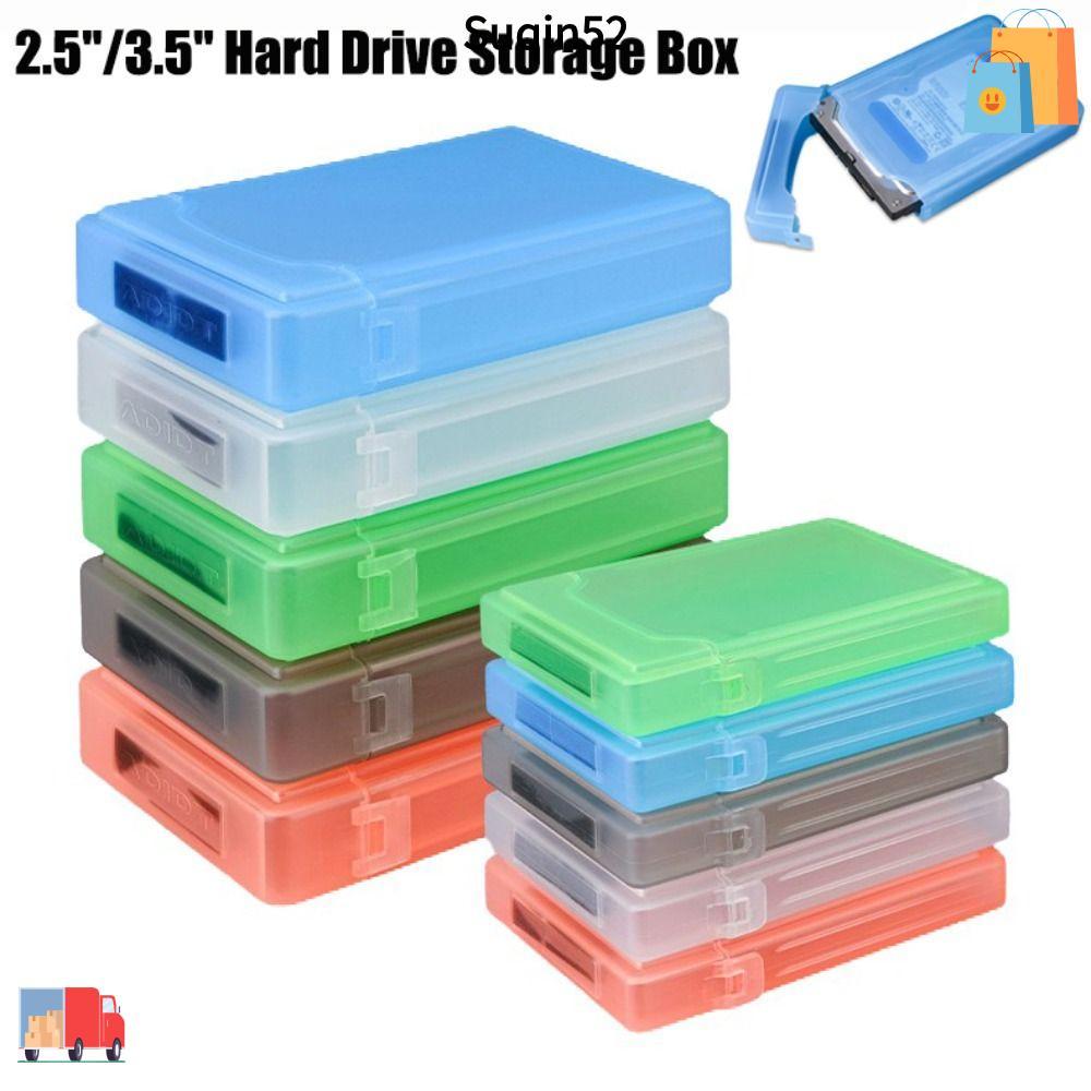 SUQIN52 กล่องเก็บฮาร์ดไดรฟ์, กล่องเก็บของ HDD ขนาด 3.5 นิ้ว, กล่องเก็บของ IDE SATA กันกระแทกขนาด 2.5 นิ้ว