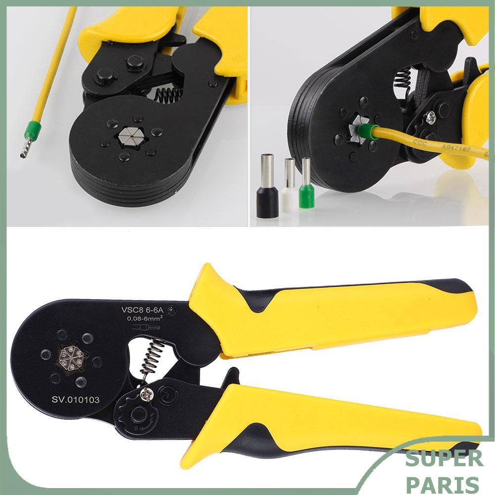 superparis คีมจีบแผ่นเหล็กคาร์บอนความแม่นยำสูงเทอร์มินัลคู่มือเครื่องมือ 0.08-6mm² AWG26-10