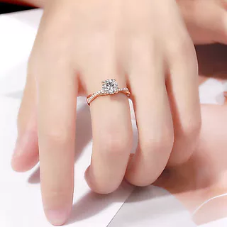 Silver Gold Rose Gold 3 Color Titanium Women Crystal Diamond Fashion Jewellery Wedding Ring