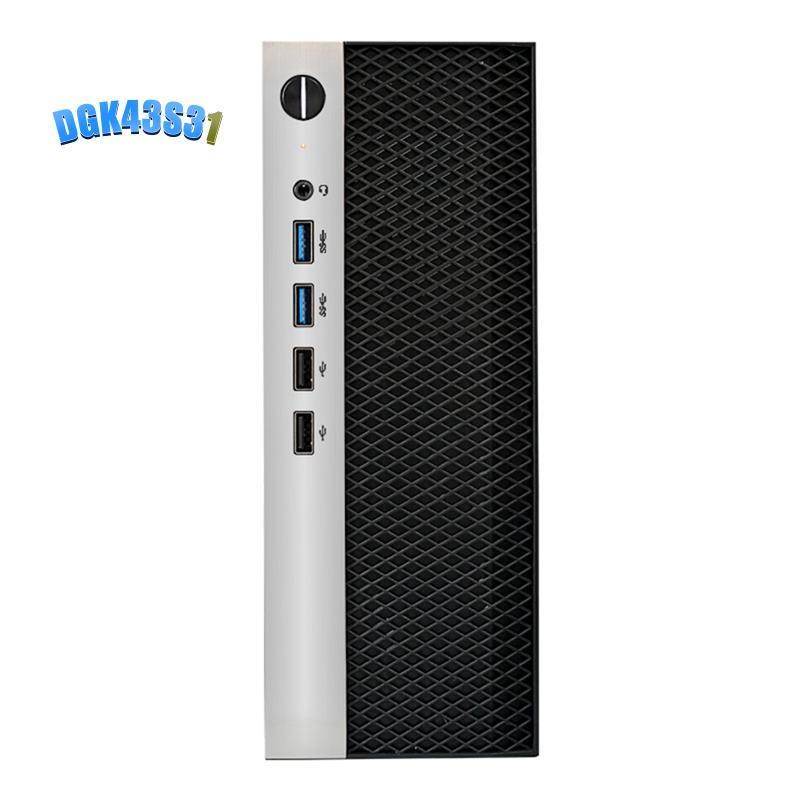 dgk43s31Mini ITX เคสคอมพิวเตอร์ HTPC แชสซี 4XUSB รองรับ 1U PSU เข้ากันได้กับเมนบอร์ด MINI-ITX