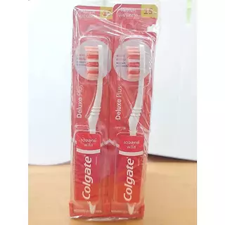 🔥ส่งเร็ว•ของแท้•ใหม่🔥!!ขายยกแพ็ค!!Colgate แปรงสีฟันคอลเกต เดอลุกซ์ พลัส รุ่น 15 บาท (1 แพ็ค มี 12 ด้าม)