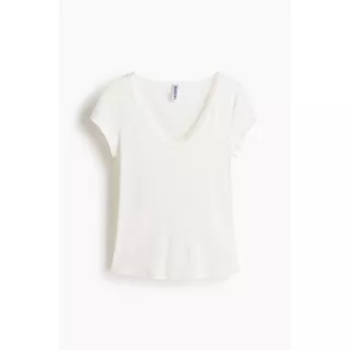 H&M(เอชแอนด์เอ็ม) เสื้อท็อปผ้าวิสโคสแต่งขอบลูกไม้ ผู้หญิง 1354494_1