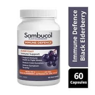 Sambucol kid แซมบูคอลBlack Elderberry Immune Defence Capsule วิตามินเสริมภูมิคุ้มกันร่างกาย วิตามินซี แซมบูคอลแคปซูล