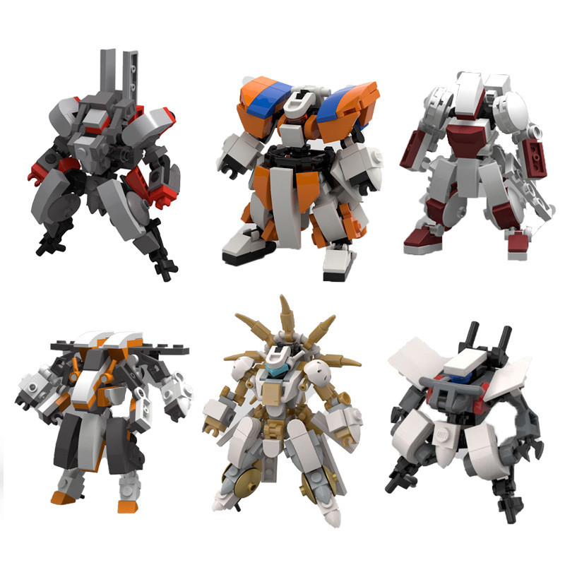 MOC Building Blocks ใช้งานร่วมกับ Lego Small Mecha MOC ประกอบหุ่นยนต์การศึกษา Creative Octopus Gold 