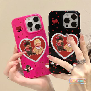 เคสโทรศัพท์มือถือลาย Monchchi รูปหัวใจลายจุดน่ารัก iPhone 17Pro/16/15/14/13/12/11/ProMax/7/8Plus/XS/XR