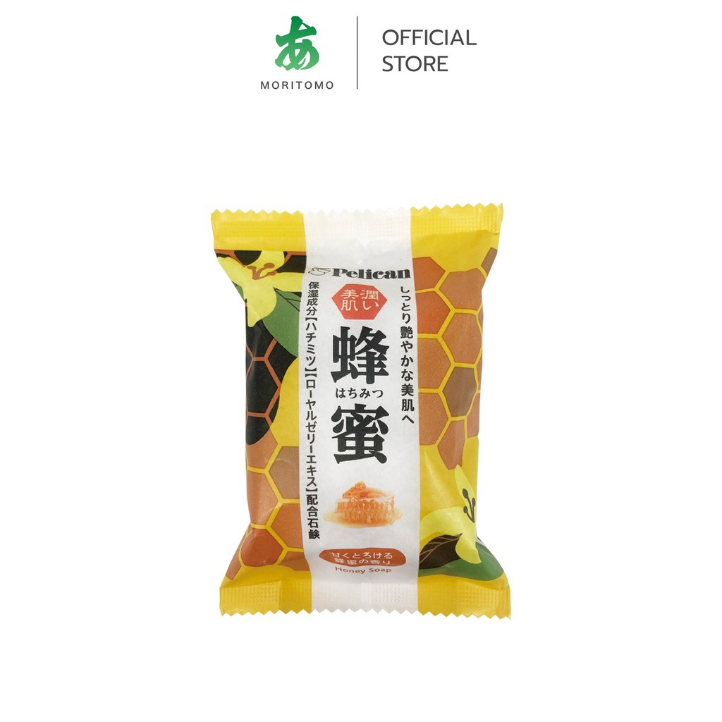 MORITOMO Official - PELICAN Honey Soap 80 g / สบู่น้ำผึ้งรอยัลแจลลี่ ทำความสะอาดผิวกาย ให้สะอาดผิวชุ่มชื้น