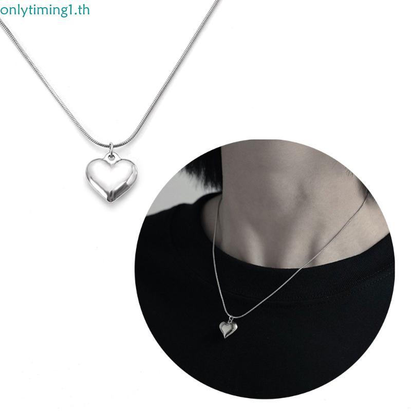Onlytiming Pendant Necklace วัสดุเหล็กไทเทเนียม Love Pendant Necklace Y2K Jewelry