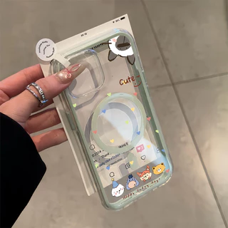💎Snap&Co💎เคส MagSafe แม่เหล็กแรงดูดสูง ลายเรียบง่ายสไตล์เกาหลี สำหรับ iPhone 17 16 15 14 13 12 11 Pro Pro Max Plus