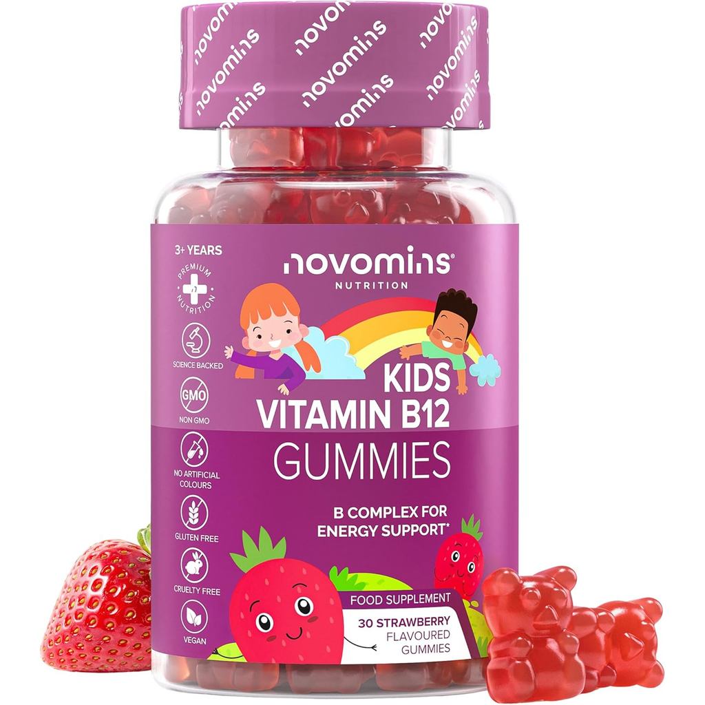 วิตามินเด็ก B12 Jelly-High Dose Vitamin B Complex บรรจุ B12, B1, B2, B6, Biotin, Vitamin C-Vegan และ