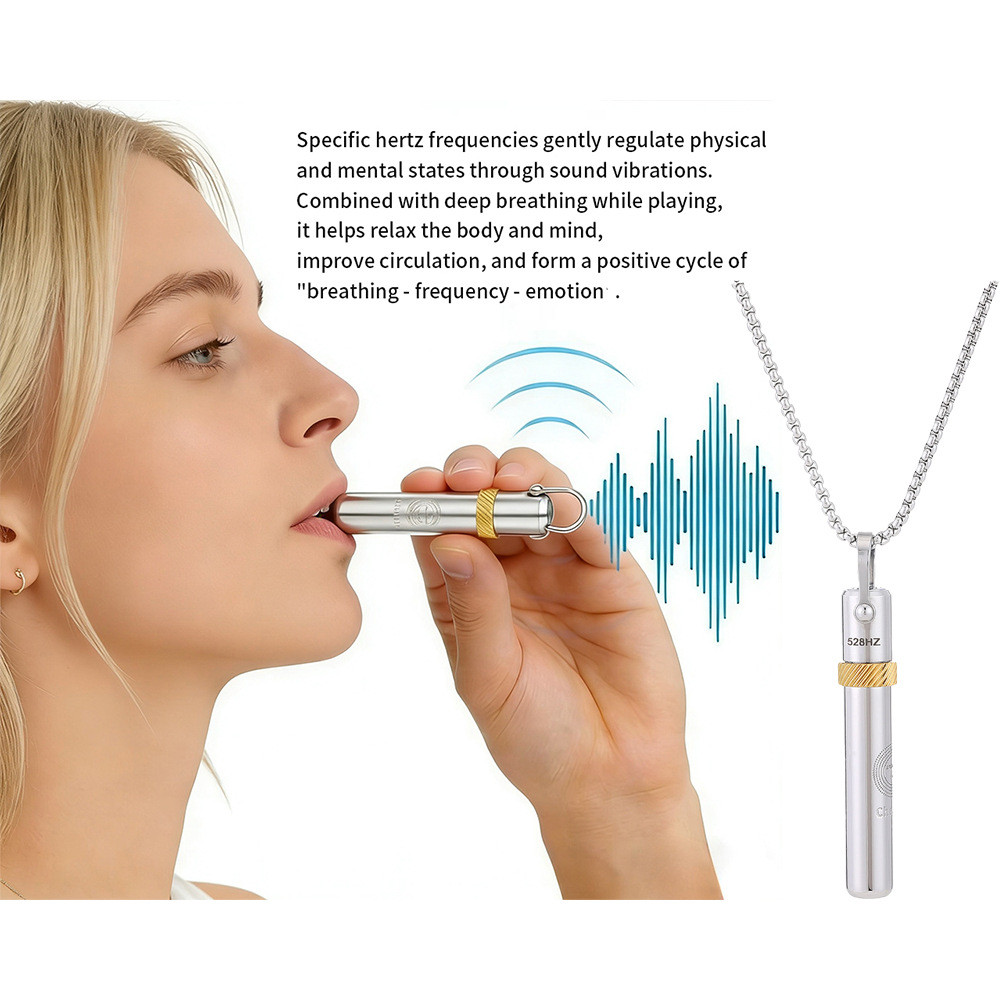 528Hertz Frequency Sanskrit Sound Stress Relief Necklace Rotating Meditation Anxiety Relief Stainles