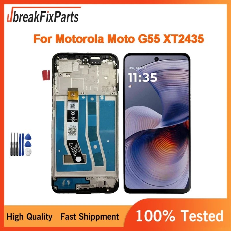 สําหรับ Motorola Moto G55 XT2435-2 XT2435-3 จอแสดงผล LCD Touch Screen Digitizer Assembly กรอบ