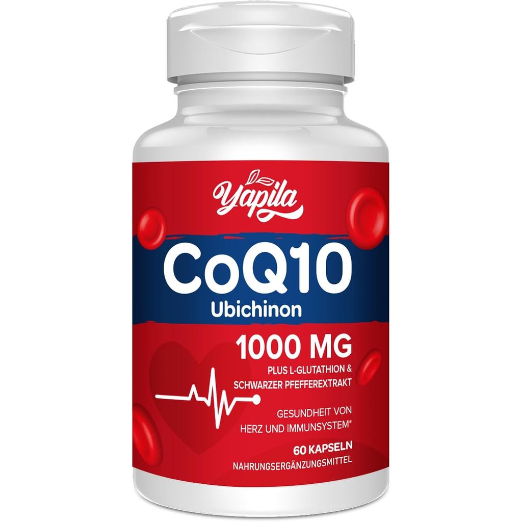 Coenzyme Q10 และ L-Glutathione 1,000mg Capsules-100% Fermented Coenzyme Q10, ไม่มีถั่วเหลือง, ปลอดกล