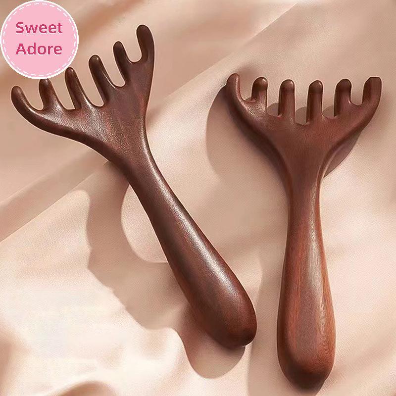 SweetAdore ฟันกว้างหวีด้ามยาว Meridian เครื่องมือ Ba Scratcher Spa มือถือ Meridian หวีนวด Hair Care TH