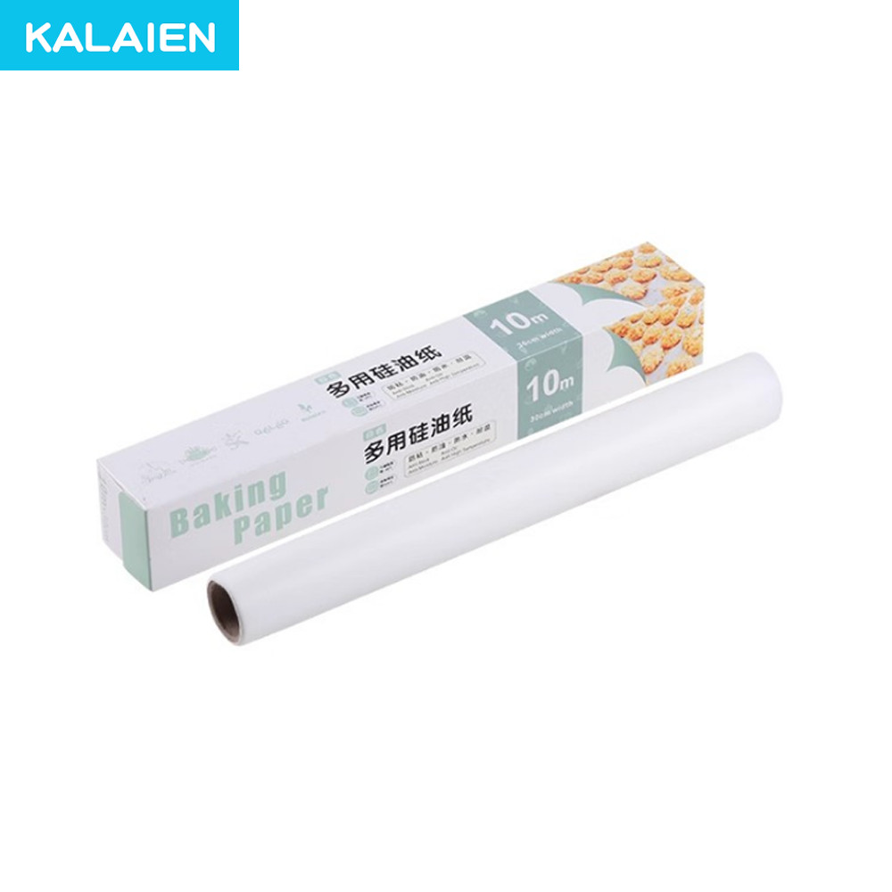 KAILAEN 1/2 ม้วนกระดาษรองอบ Anti oil และ Anti Stick 30 ซม.* 10 M Double Side Parchment กระดาษทนความร้อนสําหรับ Baking,Barbecue
