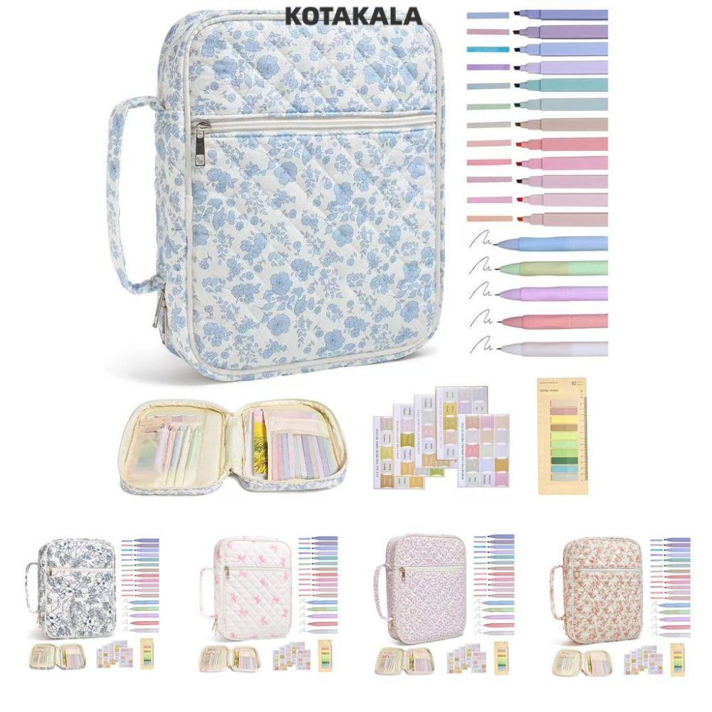 KETAKALA Bible Cover Bag, การออกแบบดอกไม้ Handle Bible Cover , กระเป๋าซิป Bible Journaling Kit สวดมน