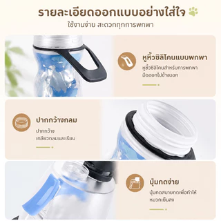 ขวดน้ำสปอร์ต ขวดน้ำพ่นสเปรย์ ฉนวนเก็บความเย็น 500ml ขวดบีบ กันรั่ว สายคล้องมือ