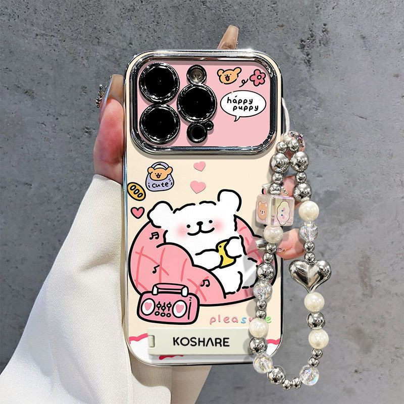 เคสไอโฟนลายสุนัขสีชมพูร่าเริงสดใส iPhone17ProMax17Air16pro15plus14/13/12/11 ชื่อร้าน-CDY6DSC27