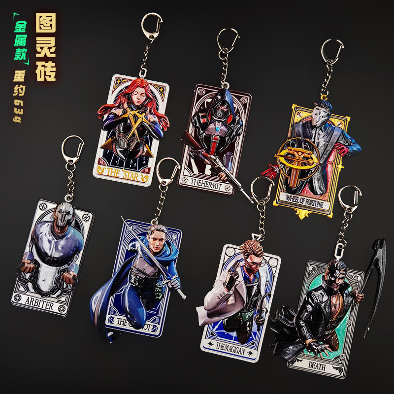 Delta Action Drawing Brick จี้ Warden Raven Tarot สินค้าโลหะแบนพวงกุญแจจี้ [Q]