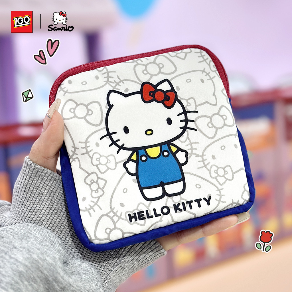 ZGO Sanrio Hello Kitty Mini ผ้าอนามัยกระเป๋าสําหรับผู้หญิงสาวแบบพกพาขนาดเล็กกระเป๋าเครื่องสําอางทุกว