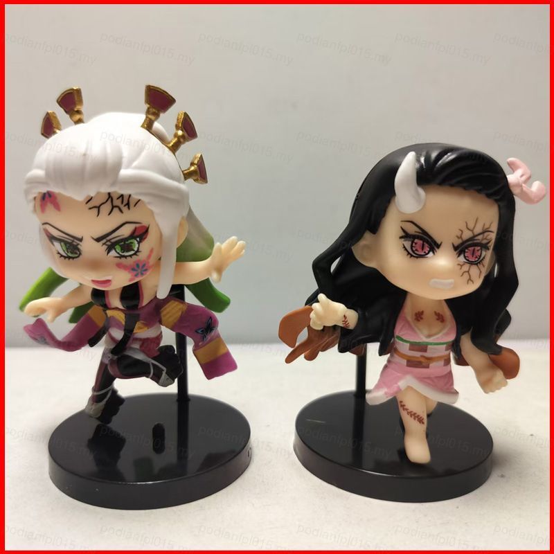 PF 6 ชิ้น Demon Slayer Daki Gyutaro Tengen Uzui Action Figure อะนิเมะคอลเลกชันเดสก์ท็อปเครื่องประดับ