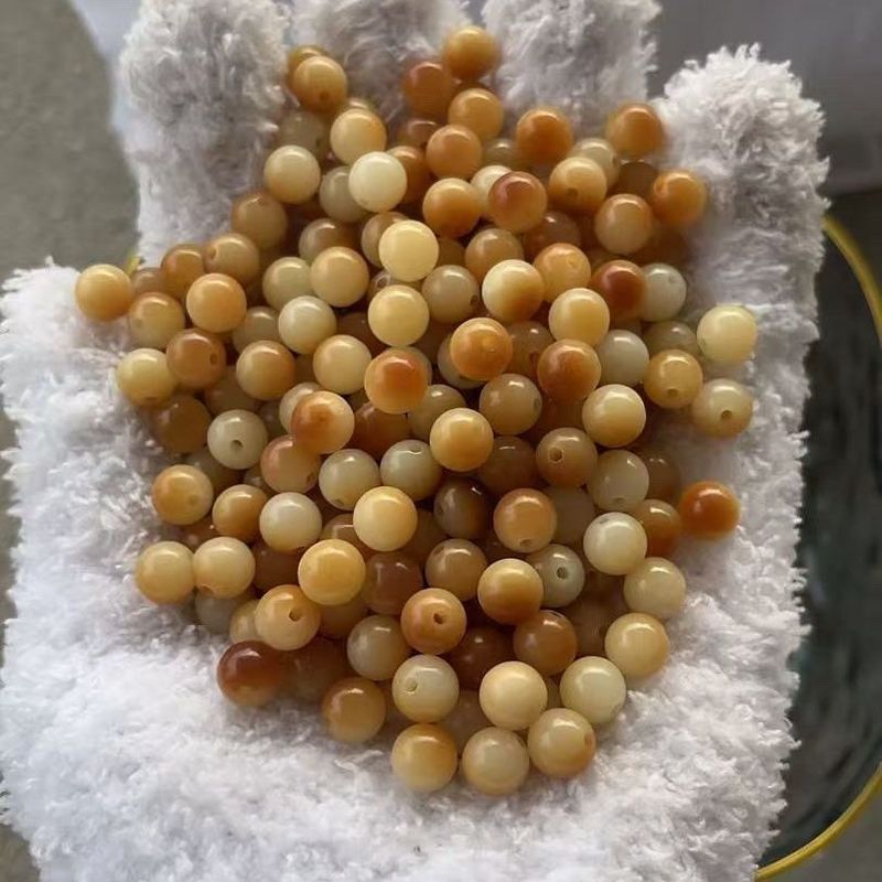 8mm然菩提圆珠散珠文玩素串DIY手工编织手串隔珠菩提子原材料20260731 8mm natural Bodhi round beads, loose beads for DIY handmade 