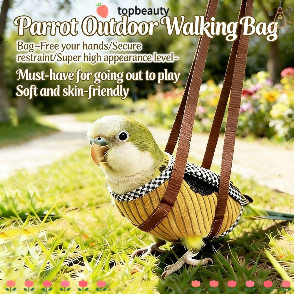 TOPBEAUTY Parrot Vest Carrier,Breathable Adjustable Strap Bird Bag,Anti Escape Portable Bird Travel 