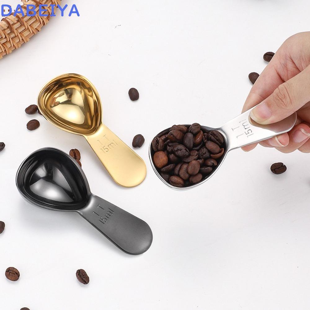 DABEIYA ช้อนตวงเมล็ดกาแฟ, 1 Tbsp หรือ 2 Tbsp 15/30ml ที่ตักกาแฟ, สแตนเลสทนทาน Ergonomic Tablespoon B