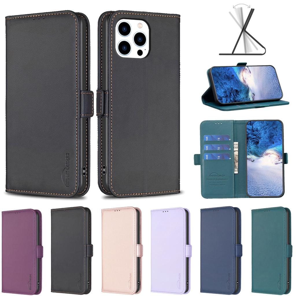 เหมาะสําหรับ iPhone 13 Pro Max 12 11 XS Max XR X 8 Plus 7 6 G Smooth หนังกระเป๋าสตางค์ผู้ถือขาตั้งปิดด้านข้างกันกระแทกฝาครอบโทรศัพท์ป้องกัน