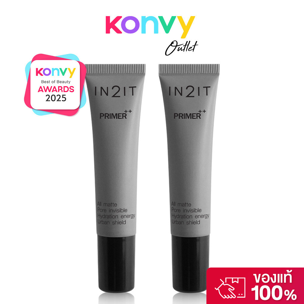 In2It Primer++ mini [3g x 2pcs] #PMP  อินทูอิท ไพรเมอร์เนื้อกำมะหยี่บางเบา.