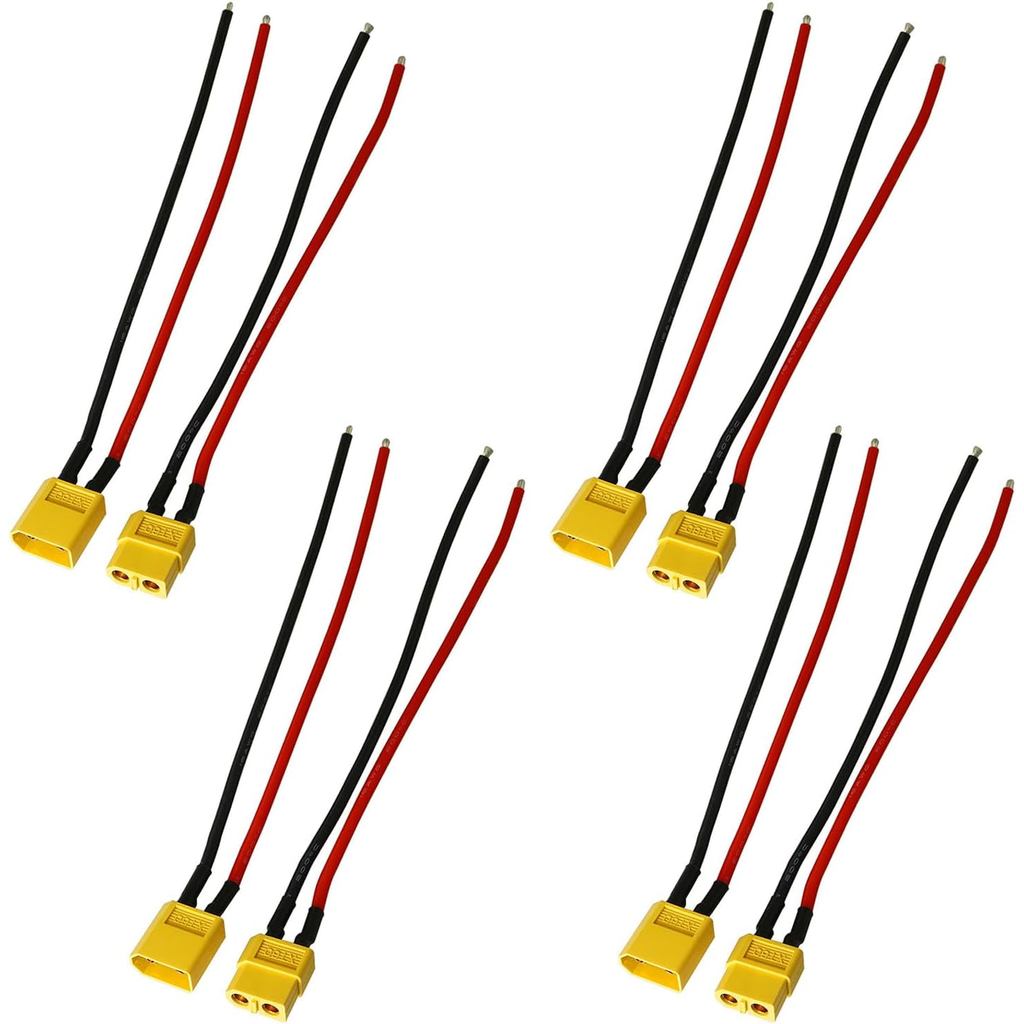 8PCS ปลั๊กหญิงและชาย Connector 16AWG XT60 ปลั๊กสายไฟเครื่องบินไฟฟ้า Test Connector ชาย x4 หญิง x4