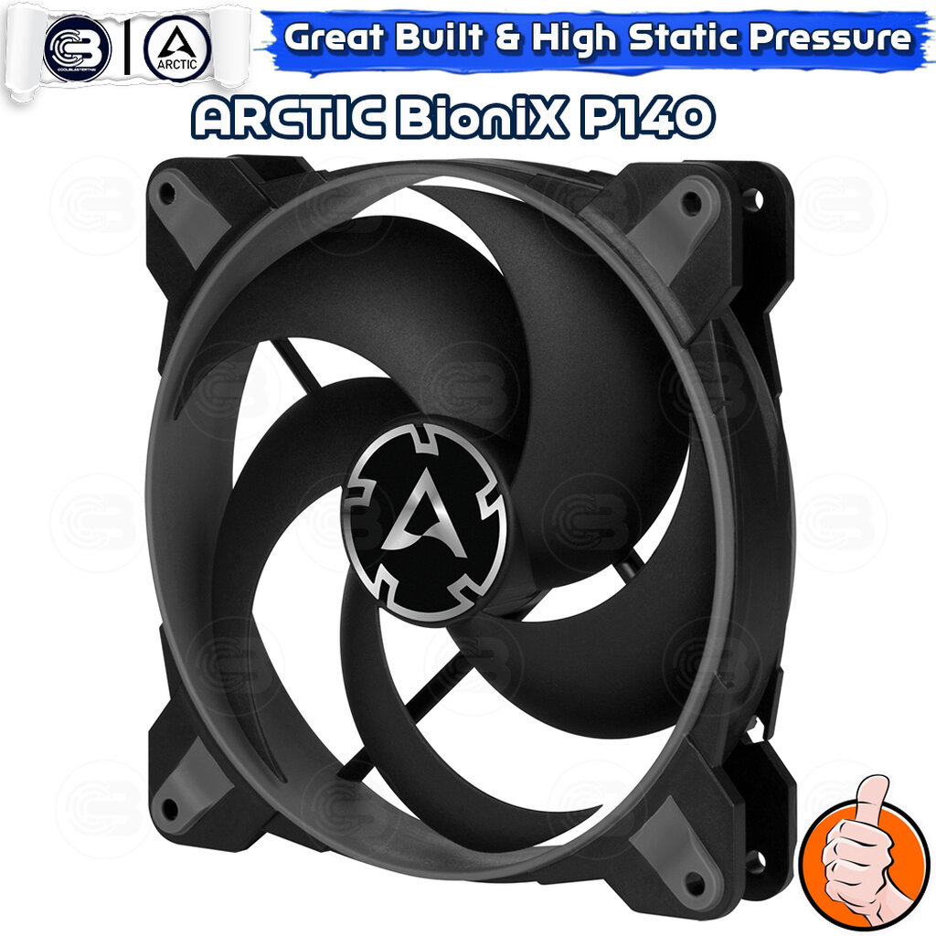 [CoolBlasterThai] ARCTIC BioniX P140 Grey Pressure-optimised with PWM PST(size 140 mm.) PC Fan Case 