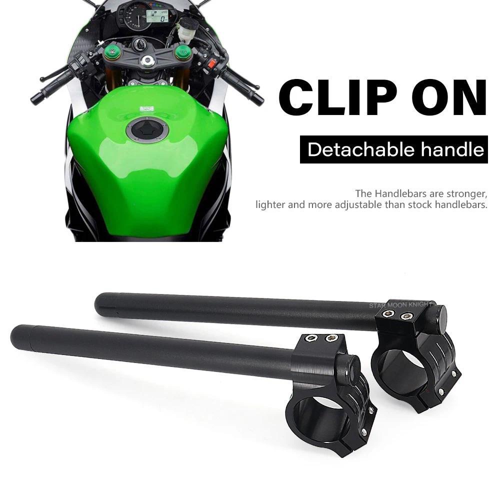 bCNC Clip on Ons Fork Riser Handlebar For Kawasaki Ninja 250 300 400 636 ZX-6R ZX-7R ZX-9R ZX-10R EX