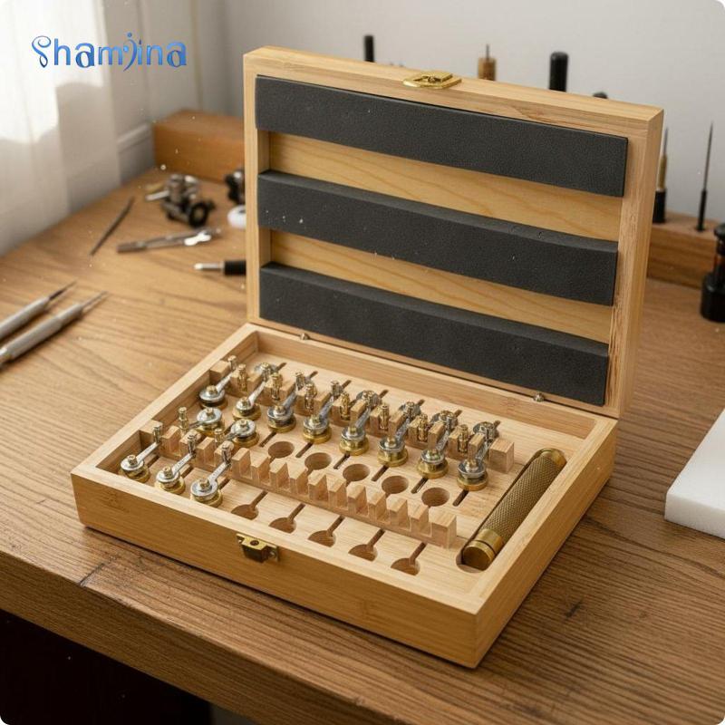 [Shamjina] Watch Spring Winder Complete Mainspring Tool Kit for Repairing Divers Mechanical Watch Mo