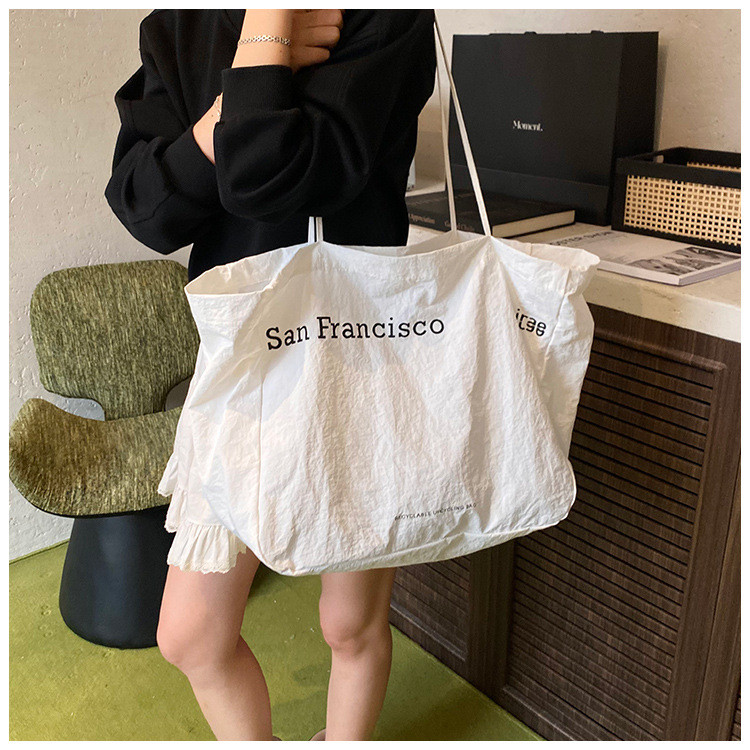 Bag Spring and Summer New Lightweight and Large Capacity Bag Quick-Drying Cloth Bag Idle Style Tote Shoulder Women's Bag Handbag l2YH