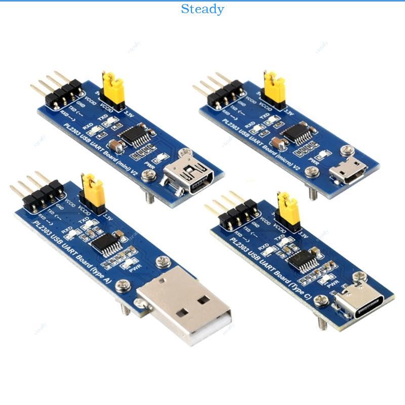 Stedy PL2303 USB UART Board Micro USB Mini USB Type A Type C ถึง Serial TTL UART โมดูล