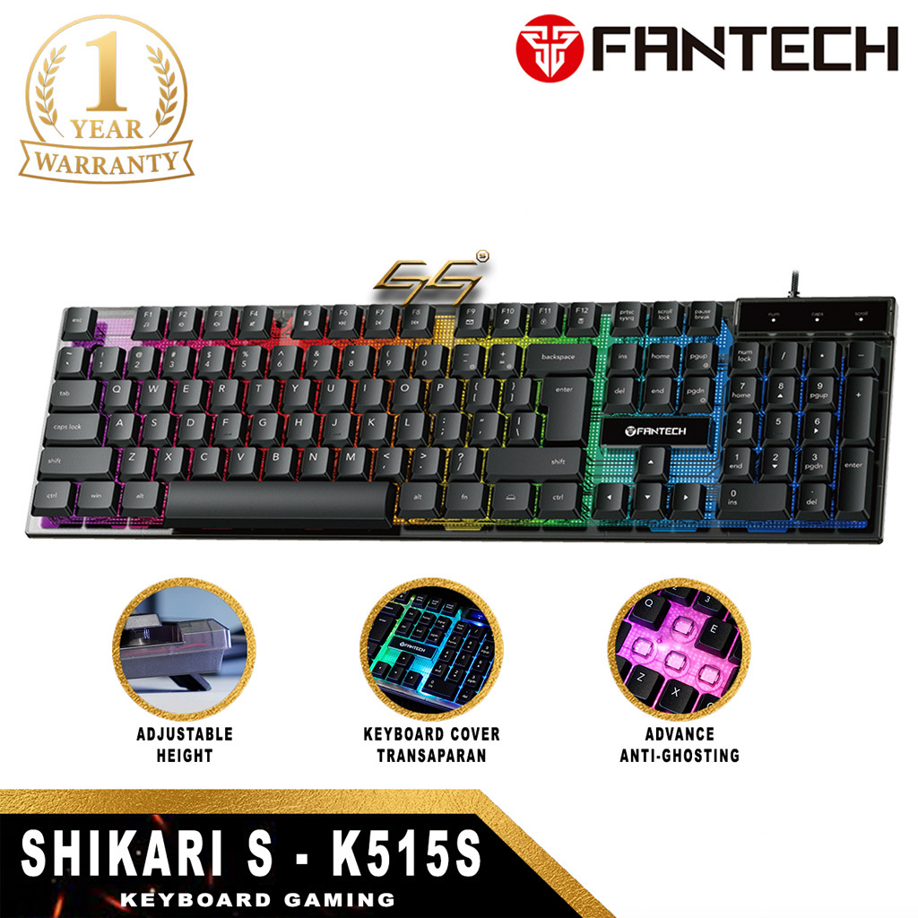 Fantech SHIKARI S K515S RGB Membrane Gaming Keyboard 104 คีย์ USB Anti Ghosting MOBA