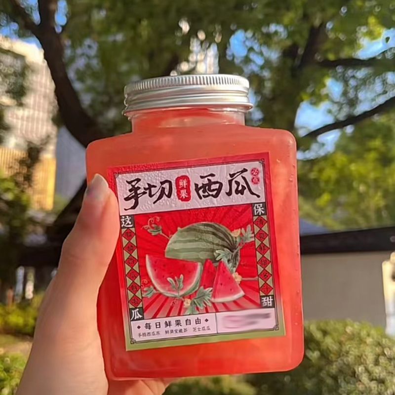 奶茶瓶高颜值摆地摊方形奶茶店同款杯子外卖专用食品级烘焙甜品瓶Disposable Plastic Cups, Thickened Juice and Milk Tea Bottles26.8.9