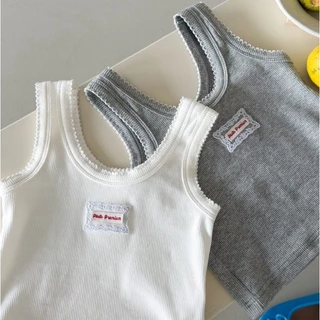 PRETTY BABY เสื้อเด็ก เสื้อกล้าม เสื้อแขนกุด เนื้อผ้าร่อง (2367)
