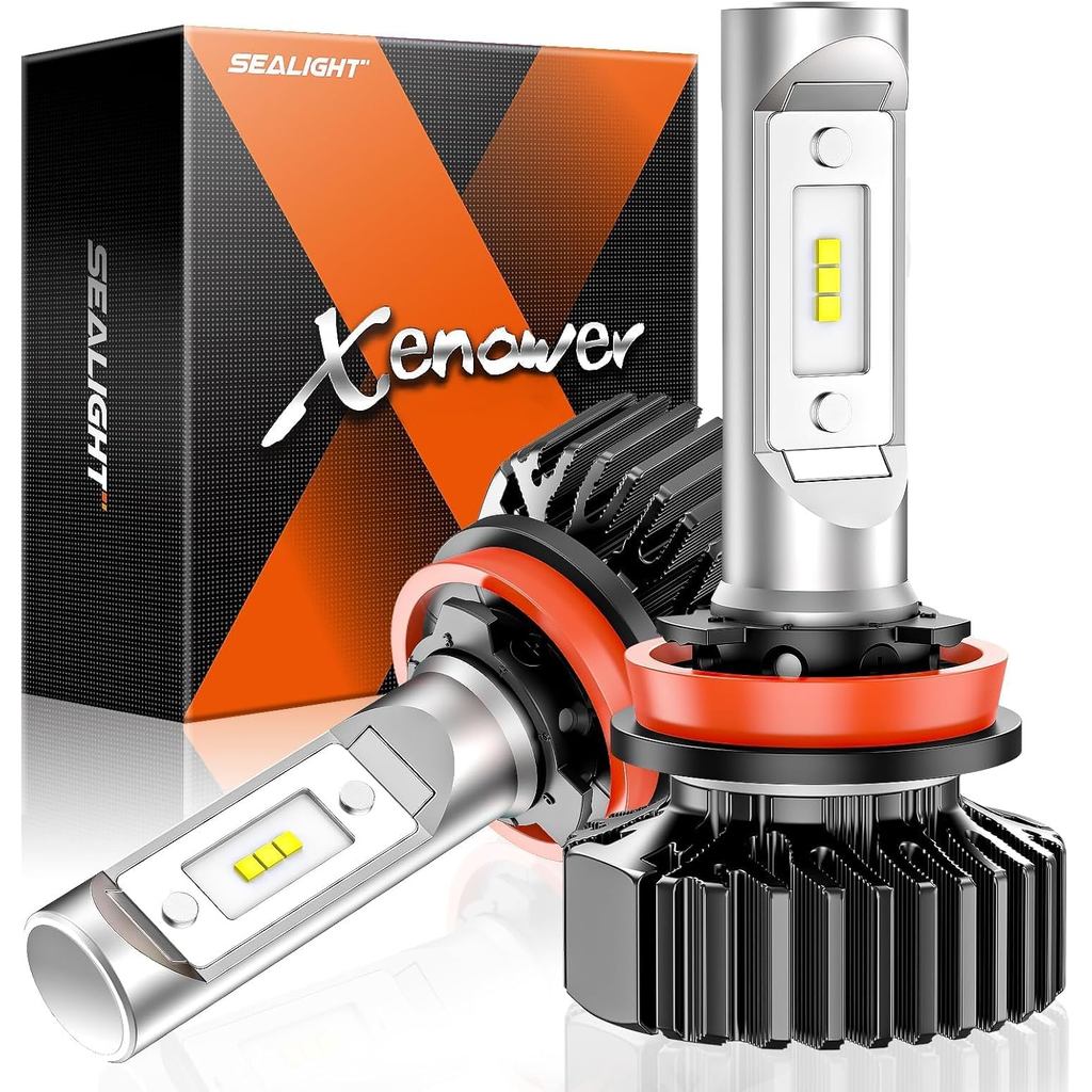 SEALIGHT H1 1 หลอดไฟ LED สําหรับ H9 H8 หลอดไฟ, SuperBright 6000K สีขาว, 1:1 ขนาด Plug-N-Play Design,