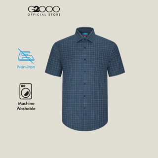 G2000 เสื้อเชิ้ตแขนสั้นแบบทางการสำหรับผู้ชาย Smart Fit รุ่น 5613135278 สีน้ำเงินเข้ม