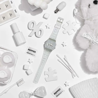CASIO นาฬิกาข้อมือ CASIO รุ่น F-91WS-7DF วัสดุเรซิ่น สีใส