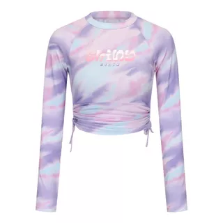Decathlon Women'S Long Sleeve Uv-Protection Surfing Top เสื้อโต้คลื่นแขนยาวผู้หญิง รุ่น 100 Sunny Glory - Pink