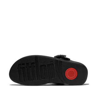 FITFLOP LULU CRYSTAL-BUCKLE TOE-POST รองเท้าแตะแบบหูหนีบผู้หญิง รุ่น E1D-090 สี BLACK