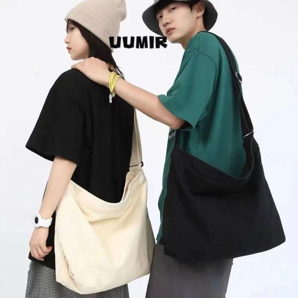UUMIR Messenger Bag, กระเป๋าสะพายผ้าแคนวาสความจุขนาดใหญ่, กระเป๋าเดินทางอเนกประสงค์ย้อนยุคกระเป๋านักเรียนนักเรียน