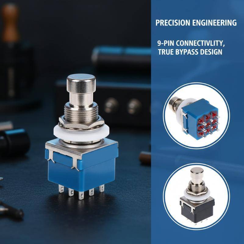 # waveba # 1/3 ชิ้นปุ่ม Direct Conversion Switch 9 Pin 3PDT Latching Guitar Switch Guitar Effects Pe