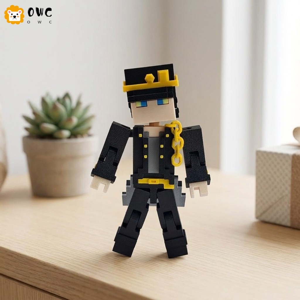 Pixel Art Jotaro Dio Action Figure Posable ABS ของเล่นสะสม